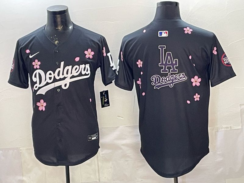 Men Nike 2026 Los Angeles Dodgers Blank Black Sakura Edition Game MLB Jersey 0016